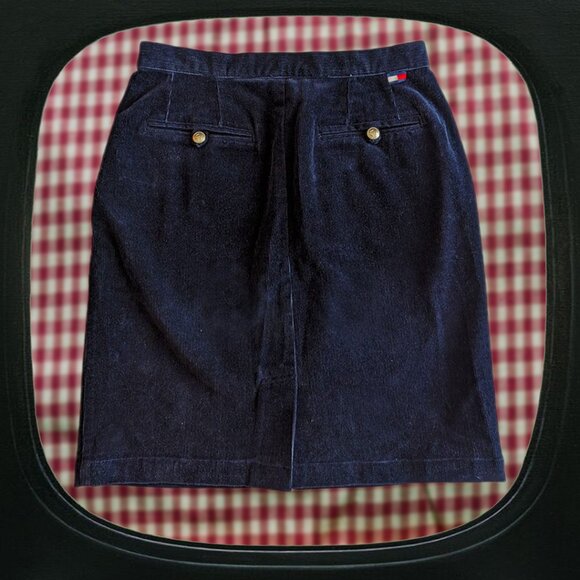 tommy hilfiger navy corduroy skirt - Picture 3 of 5